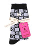 Simply Southern Women's Black Checkered Crew Socks