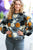 Feeling Joyful Grey & Camel Embroidered Sherpa Flower Pullover