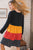 Black Floral Color Block Tiered Babydoll Midi Dress