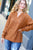Can't Resist Rust Cable Knit Notched Neck Pullover Sweater