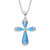 Sterling Silver Opal Cross Pendant
