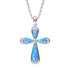 Sterling Silver Opal Cross Pendant