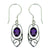 Dangle Amethyst Sterling Silver Earrings