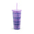 Double Wall Tumbler with Straw - Optimist Plaid