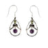 Peridot & Amethyst Silver Earrings