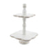 Mud Pie White Beaded Tiered Server