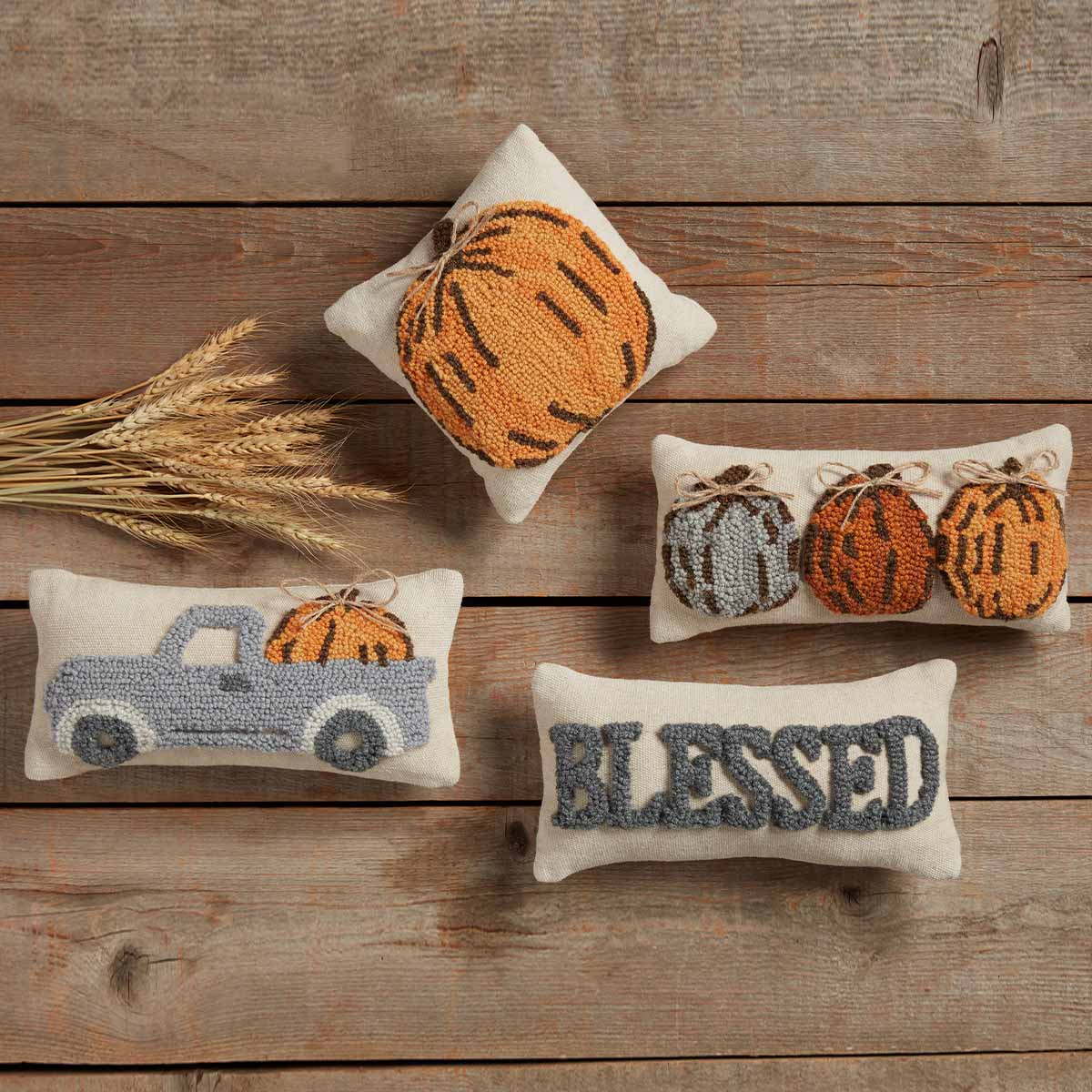 Mud Pie Blessed Fall Mini Hooked Pillow โ Aimaleigh's Boutique