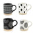 Mud Pie Black Patterned Mugs