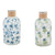 Mud Pie Glass Blue Floral Vases