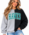 Hawks: 2-Toned Custom Embroidered Mascot Sweatshirt