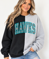 Hawks Gingham: 2-Toned Custom Embroidered Mascot Sweatshirt