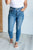 Alba High Rise Control Top Distressed Hem Skinny Jeans