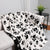 Reversible Black/White Paw Print Blanket