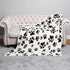 Reversible Black/White Paw Print Blanket