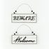 Beware/Welcome Reversible Door Hanger