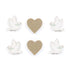 Small Dove/Hearts Cutouts (Set of 6)