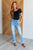 Aiden High Rise Patch Pocket Distressed Boyfriend Jeans