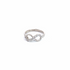 925 Silver Half Cz Half Smooth Infinity Ring