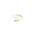 925 Gold Plated Oval and Clear CZ Wrap Ring