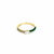 925 Gold Plated Dark Green Enamel with Clear CZ Ring