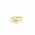 925 Gold Plated CZ Pave Starburst Ring