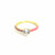 925 Gold Plated Heart CZ with Hot Pink Enamel Ring