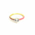 925 Gold Plated Heart CZ with Hot Pink Enamel Ring