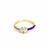 925 Gold Plated Oval CZ with Purple Enamel Ring