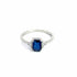 925 Silver with Sapphire CZ and Clear CZ Ring