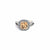 925 Silver Large Square Halo Bronze CZ Ring