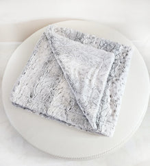 Two Lumps of Sugar: Grey Snow Leopard Minky Faux Fur Blanket