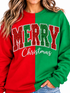 Merry Christmas: 2-Toned Custom Embroidered Sweatshirt
