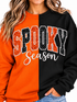 Spooky season 2-Toned Custom Embroidered Mascot Sweatshirt orange