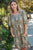 Olive Boho Paisley Woven Bubble Sleeve Midi Dress