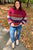 Take All Of Me Burgundy & Navy Stripe Oversized Sweater