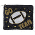 Beaded "GO TEAM" Football Sequin Coin Purse