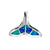 Blue Opal Whale Tail Pendant