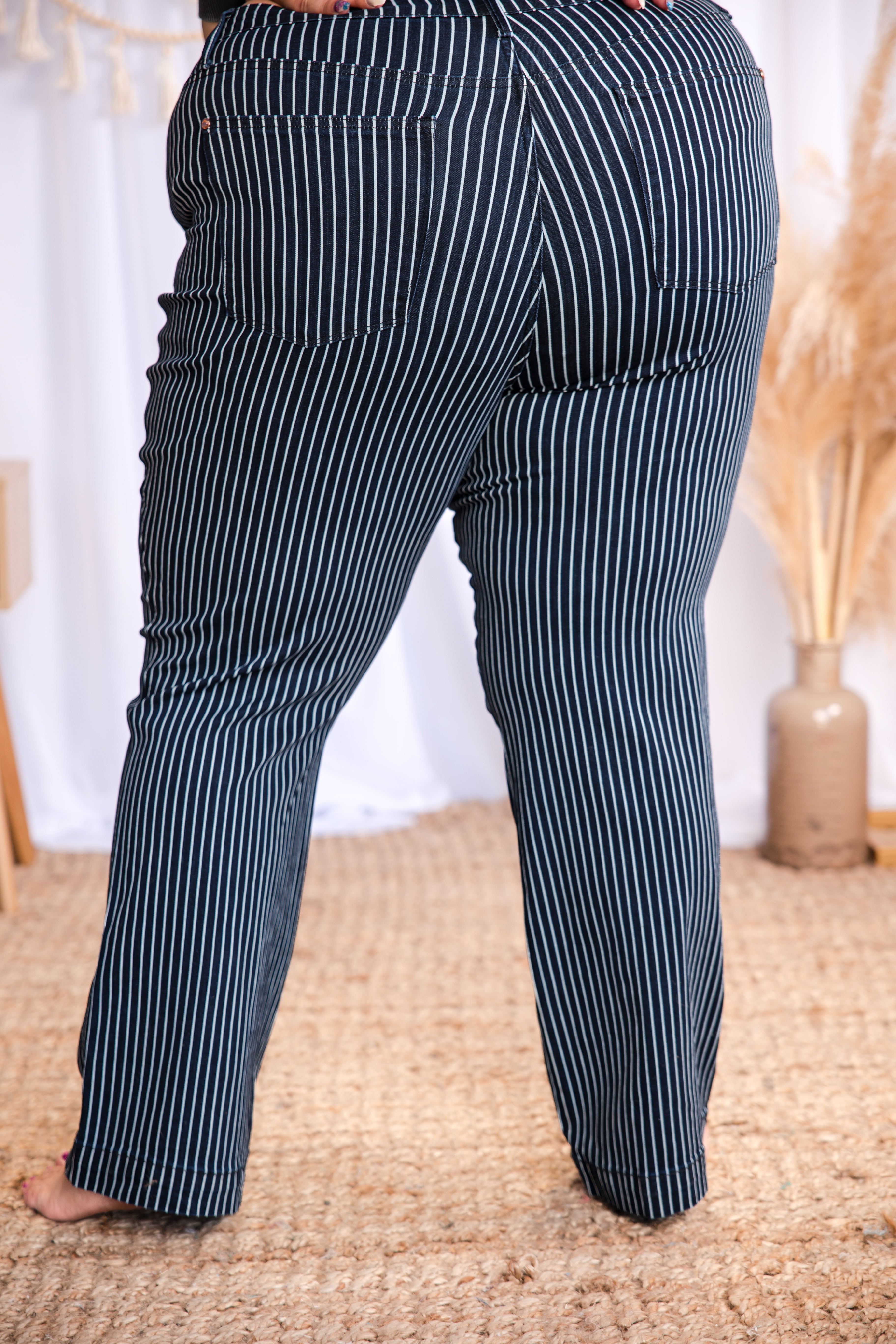 Pinstriped Diva - Tummy Control Judy Blues – Aimaleigh's Boutique