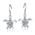 925 Plumeria Turtle Hook Earrings (8mm)