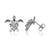 925 Plumeria Turtle Earrings