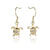 Gold 925 Plumeria Turtle Hook Earrings (4mm)