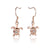 Rose Gold 925 Plumeria Turtle Hook Earrings (4mm)
