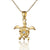 Gold 925 Plumeria Turtle Pendant (8mm)