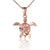 Rose Gold 925 Plumeria Turtle Pendant (8mm)