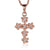 Rose Gold 925 Plumeria Cross Pendant (5mm)