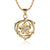 Gold 925 Swimming Dolphin Plumeria Pendant