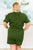 Short Sleeve V-Neck Romper in Army Green
