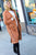 Rust Suede Double Breasted Belted Lined Trench Coat