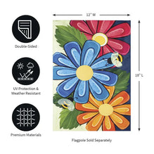 Spring Floral Applique Garden Flag