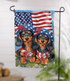 Patriotic Dachshund Duo Suede Garden Flag